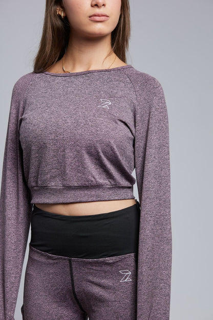 Cropped Track suite – Plum