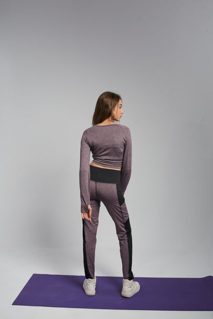 Cropped Track suite – Plum