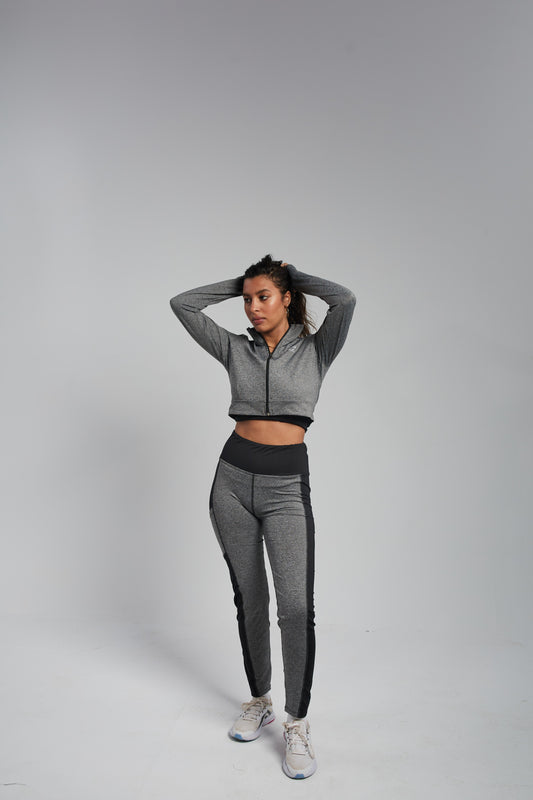 Cropped Zip Up Suite